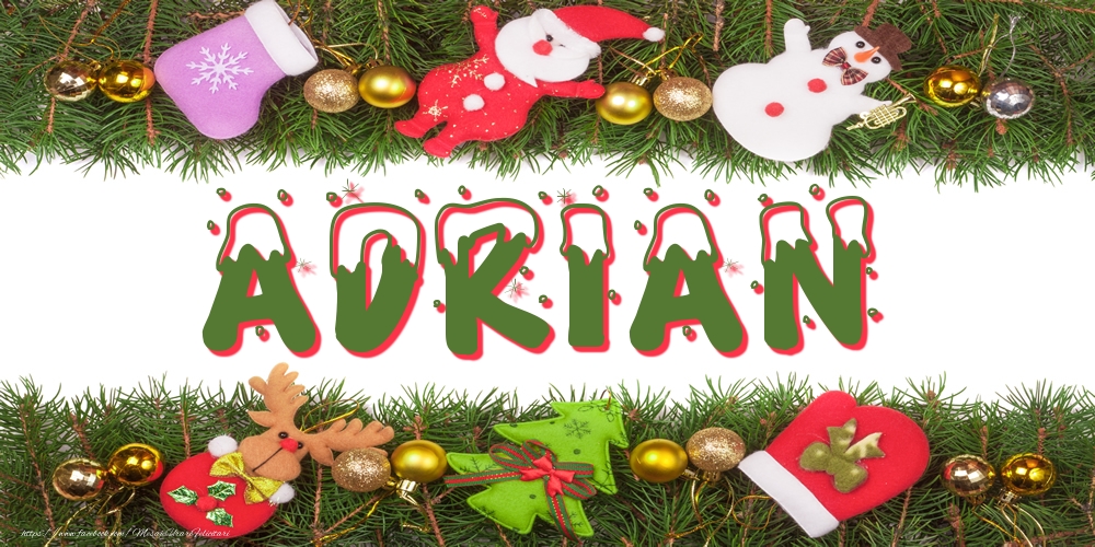 Felicitari cu numele tau - Poza cu numele Adrian de Craciun
