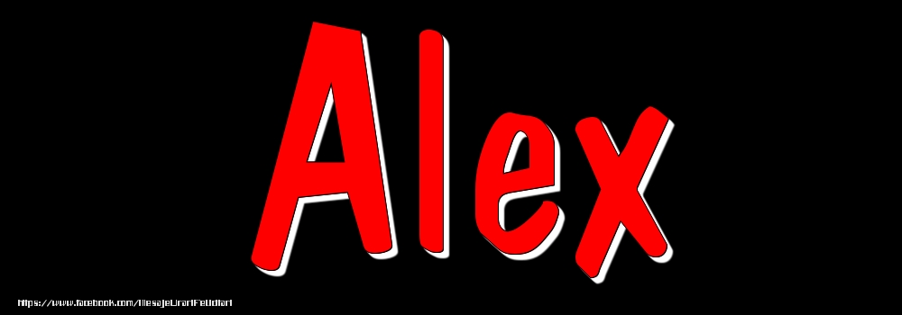 Felicitari cu numele tau - Imagine cu numele Alex - Rosu pe fundal Negru