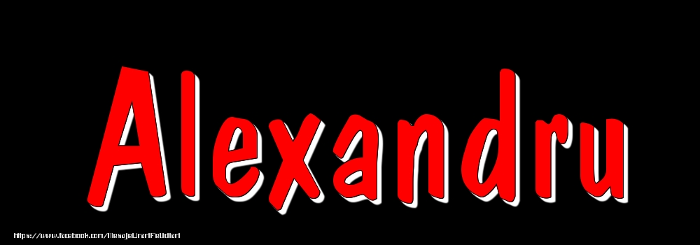 Felicitari cu numele tau - Imagine cu numele Alexandru - Rosu pe fundal Negru