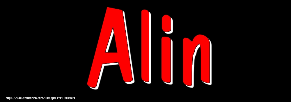 Felicitari cu numele tau - Imagine cu numele Alin - Rosu pe fundal Negru