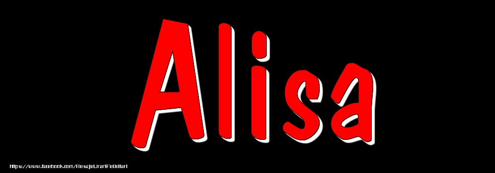 Felicitari cu numele tau - Imagine cu numele Alisa - Rosu pe fundal Negru