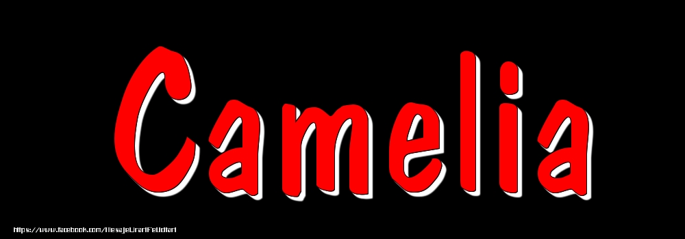Felicitari cu numele tau - Imagine cu numele Camelia - Rosu pe fundal Negru