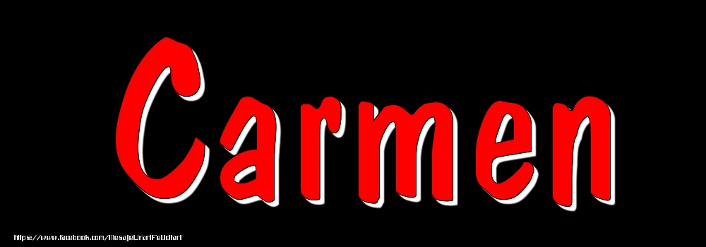 Felicitari cu numele tau - Imagine cu numele Carmen - Rosu pe fundal Negru