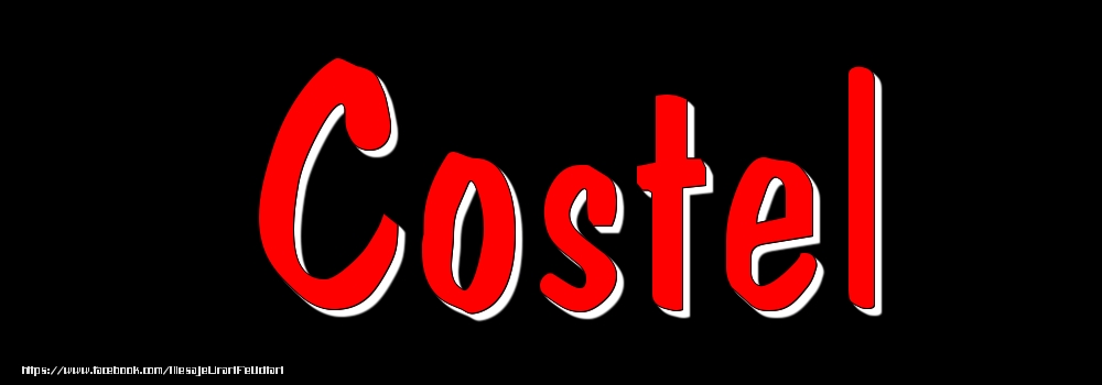 Felicitari cu numele tau - Imagine cu numele Costel - Rosu pe fundal Negru