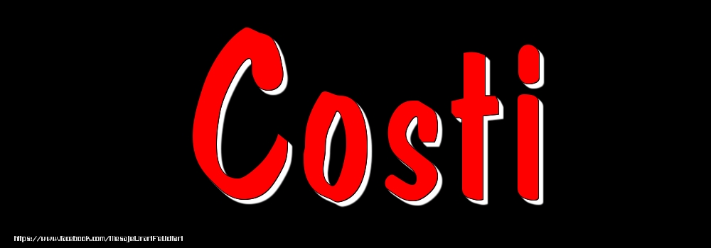 Felicitari cu numele tau - Imagine cu numele Costi - Rosu pe fundal Negru