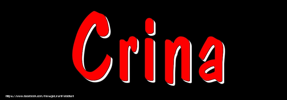 Felicitari cu numele tau - Imagine cu numele Crina - Rosu pe fundal Negru