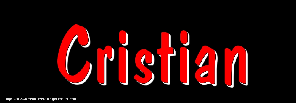 Felicitari cu numele tau - Imagine cu numele Cristian - Rosu pe fundal Negru