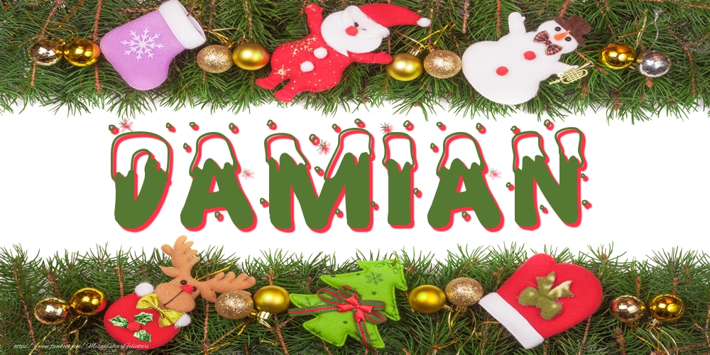 Felicitari cu numele tau - Poza cu numele Damian de Craciun