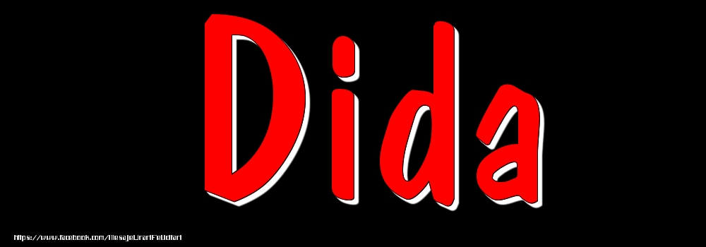Felicitari cu numele tau - Imagine cu numele Dida - Rosu pe fundal Negru