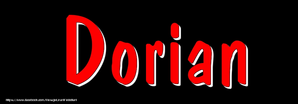 Felicitari cu numele tau - Imagine cu numele Dorian - Rosu pe fundal Negru