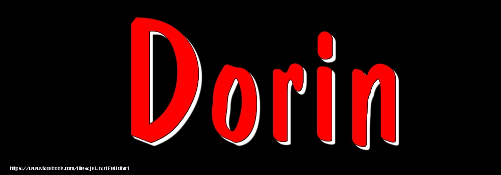 Felicitari cu numele tau - Imagine cu numele Dorin - Rosu pe fundal Negru