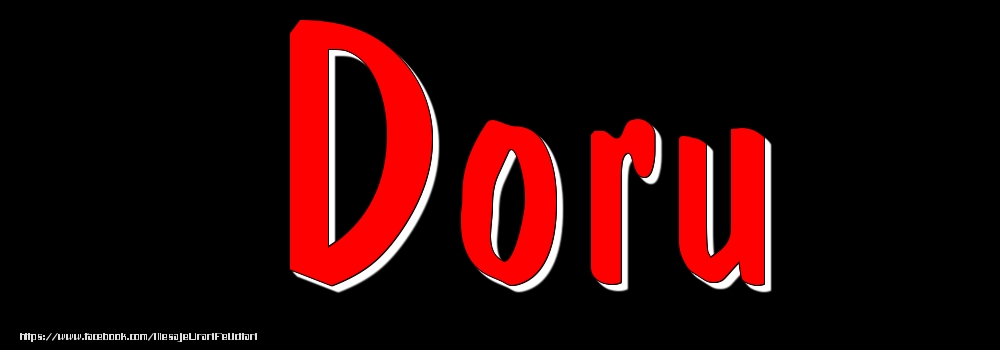 Felicitari cu numele tau - Imagine cu numele Doru - Rosu pe fundal Negru