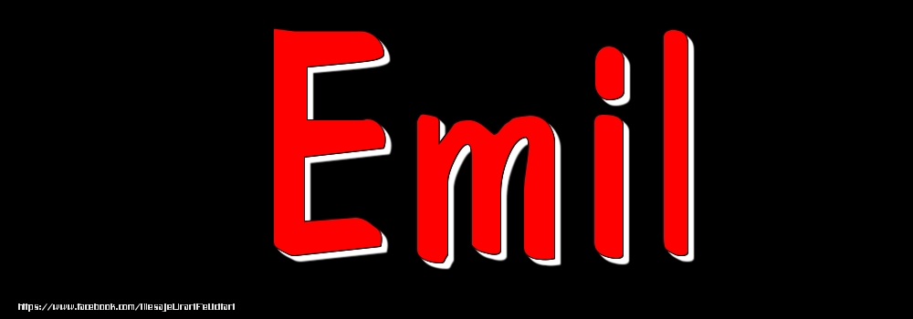Felicitari cu numele tau - Imagine cu numele Emil - Rosu pe fundal Negru