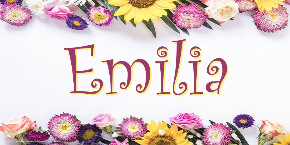 Felicitari cu numele tau -  Poza cu numele Emilia - Flori