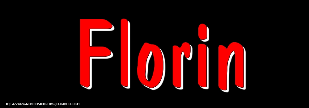 Felicitari cu numele tau - Imagine cu numele Florin - Rosu pe fundal Negru