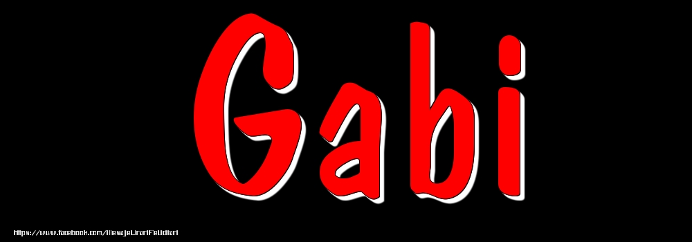 Felicitari cu numele tau - Imagine cu numele Gabi - Rosu pe fundal Negru