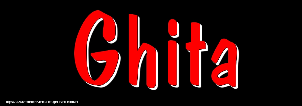 Felicitari cu numele tau - Imagine cu numele Ghita - Rosu pe fundal Negru