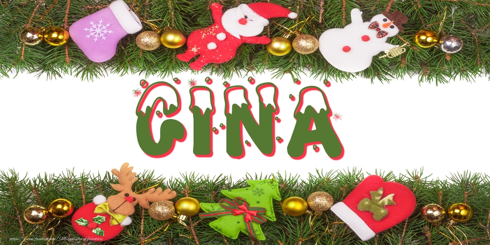 Felicitari cu numele tau - Poza cu numele Gina de Craciun