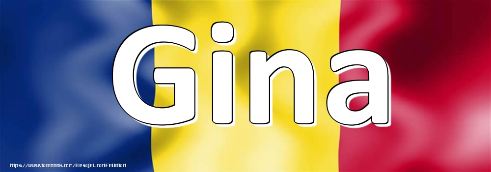 Felicitari cu numele tau - Numele Gina pe steagul României