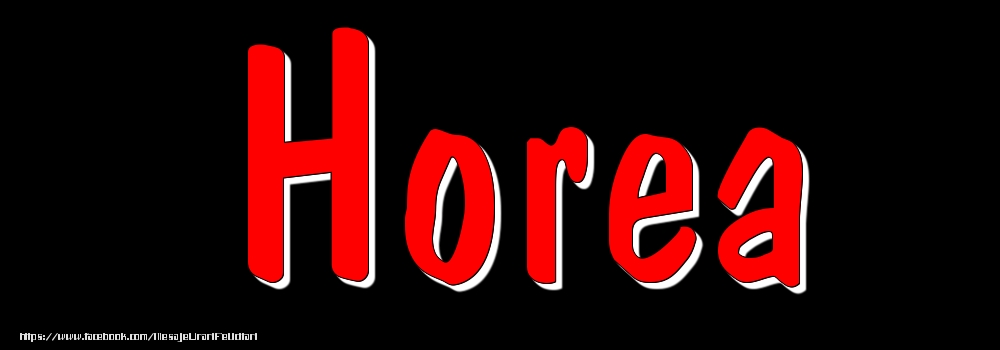 Felicitari cu numele tau - Imagine cu numele Horea - Rosu pe fundal Negru