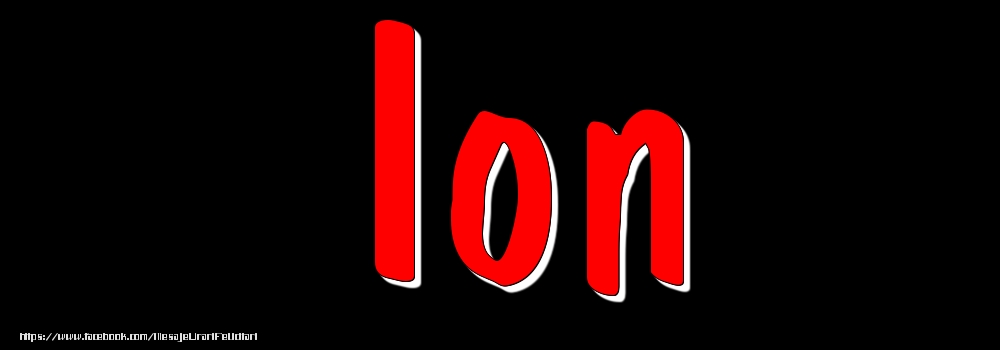 Felicitari cu numele tau - Imagine cu numele Ion - Rosu pe fundal Negru