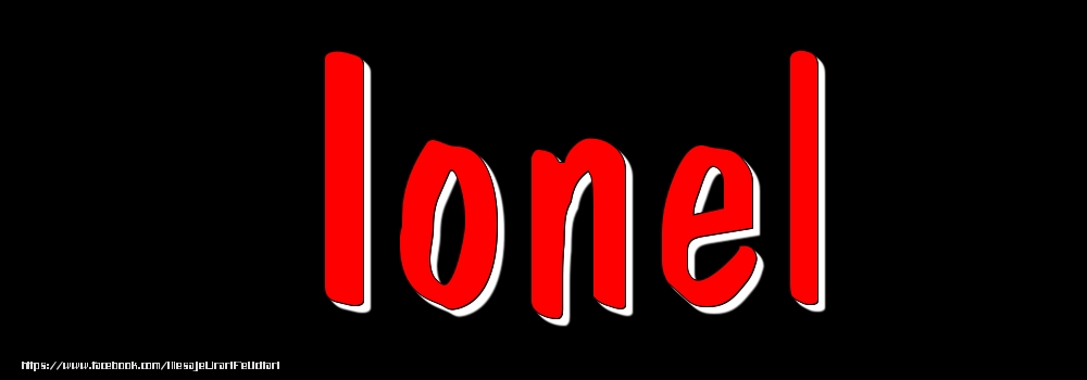 Felicitari cu numele tau - Imagine cu numele Ionel - Rosu pe fundal Negru