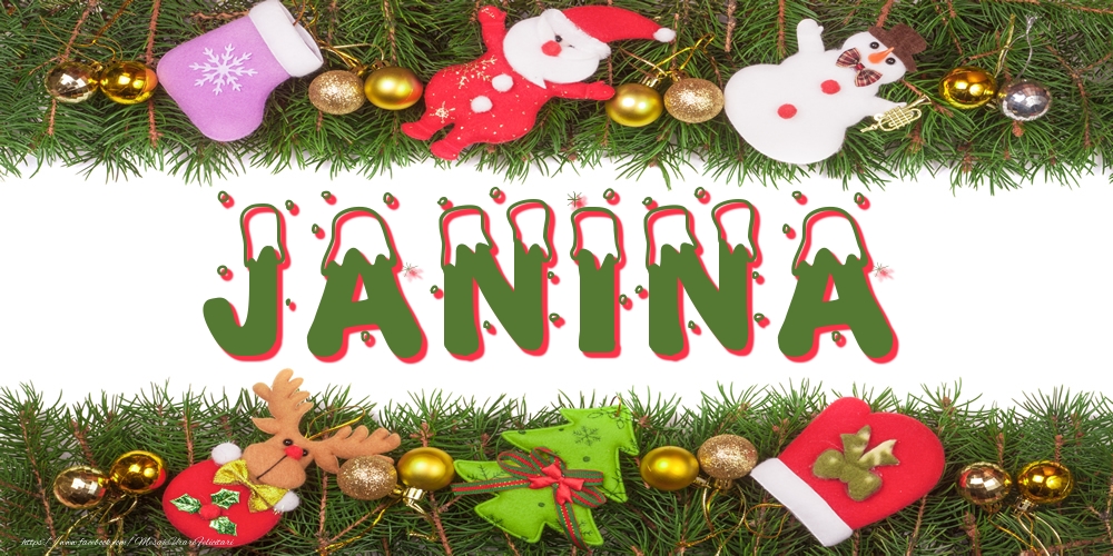 Felicitari cu numele tau - Poza cu numele Janina de Craciun