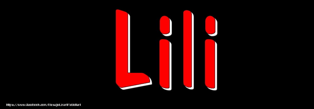 Felicitari cu numele tau - Imagine cu numele Lili - Rosu pe fundal Negru