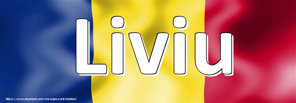 Felicitari cu numele tau - Numele Liviu pe steagul României