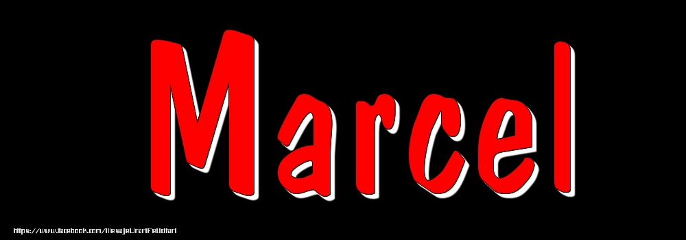 Felicitari cu numele tau - Imagine cu numele Marcel - Rosu pe fundal Negru