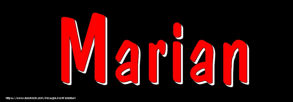 Felicitari cu numele tau - Imagine cu numele Marian - Rosu pe fundal Negru