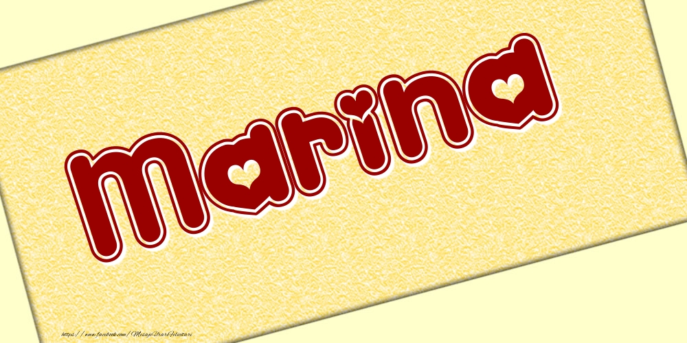 Felicitari cu numele tau - Poza cu numele Marina - Scris cu inimioare