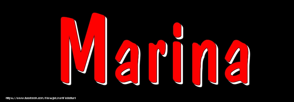 Felicitari cu numele tau - Imagine cu numele Marina - Rosu pe fundal Negru