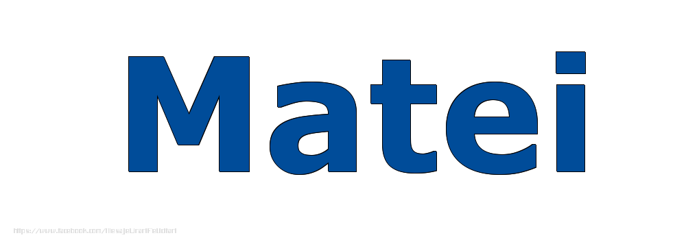 Felicitari cu numele tau - Poza cu numele Matei - Albastru