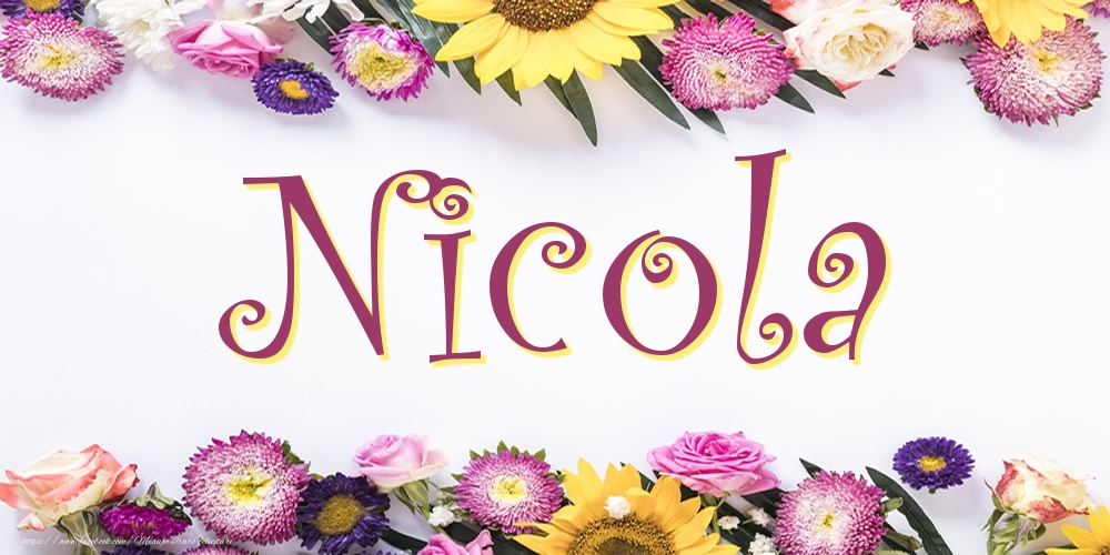 Felicitari cu numele tau - Poza cu numele Nicola - Flori