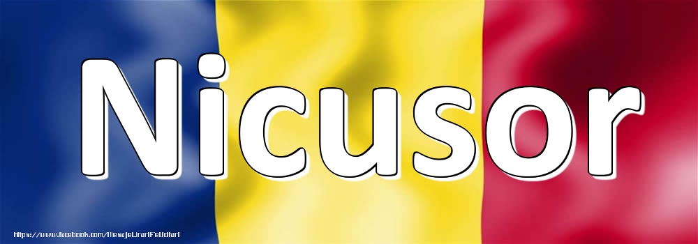 Felicitari cu numele tau - Numele Nicusor pe steagul României