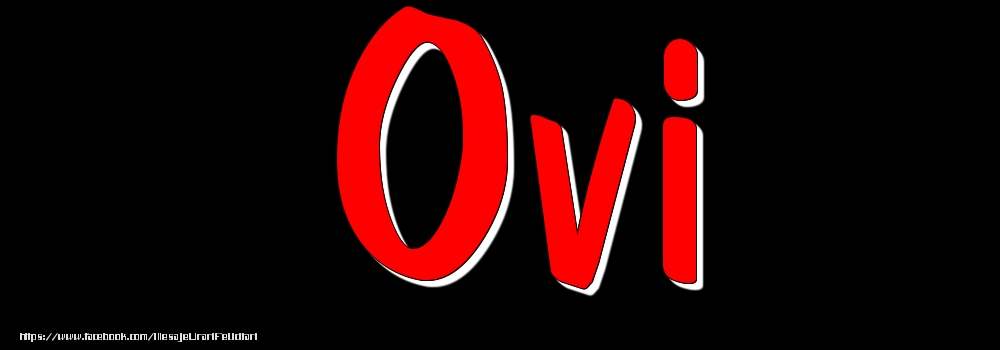 Felicitari cu numele tau - Imagine cu numele Ovi - Rosu pe fundal Negru