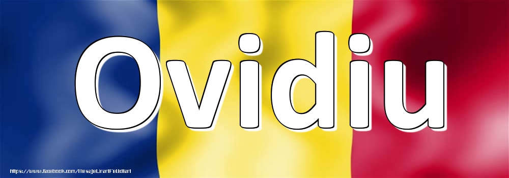 Felicitari cu numele tau - Numele Ovidiu pe steagul României