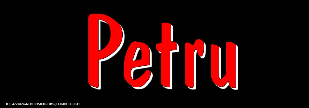 Felicitari cu numele tau - Imagine cu numele Petru - Rosu pe fundal Negru