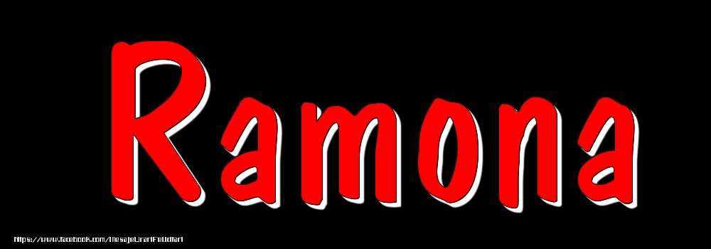 Felicitari cu numele tau - Imagine cu numele Ramona - Rosu pe fundal Negru