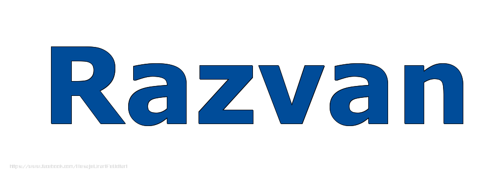 Felicitari cu numele tau - Poza cu numele Razvan - Albastru