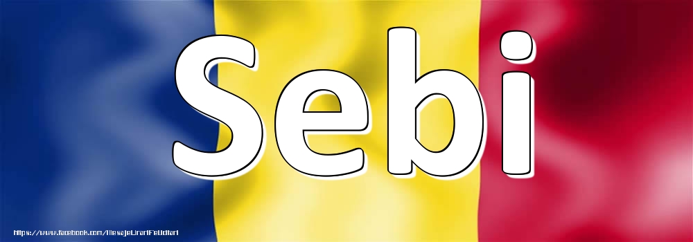 Felicitari cu numele tau - Numele Sebi pe steagul României