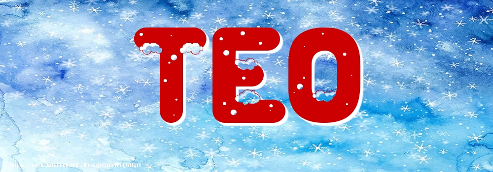 Felicitari cu numele tau - Poza cu numele Teo - Iarna