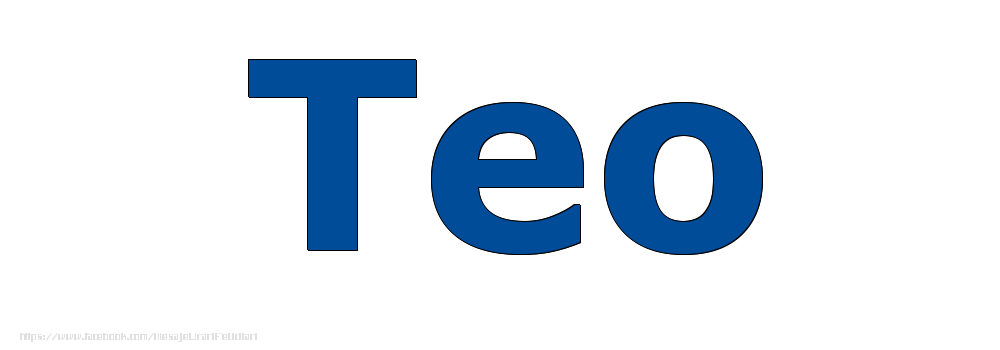 Felicitari cu numele tau - Poza cu numele Teo - Albastru