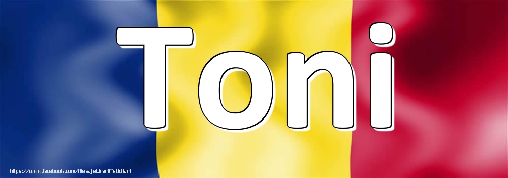 Felicitari cu numele tau - Numele Toni pe steagul României