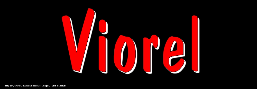 Felicitari cu numele tau - Imagine cu numele Viorel - Rosu pe fundal Negru