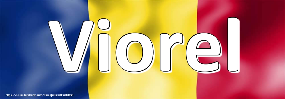 Felicitari cu numele tau - Numele Viorel pe steagul României