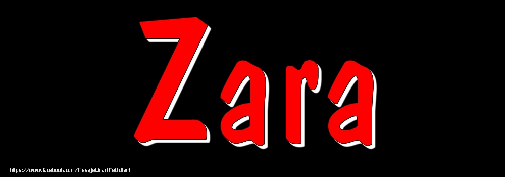 Felicitari cu numele tau - Imagine cu numele Zara - Rosu pe fundal Negru