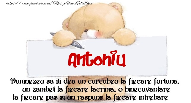 Felicitari de prietenie - Ursuleti | Mesaj pentru prieteni! Antoniu