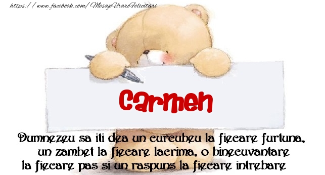 Felicitari de prietenie - Ursuleti | Mesaj pentru prieteni! Carmen